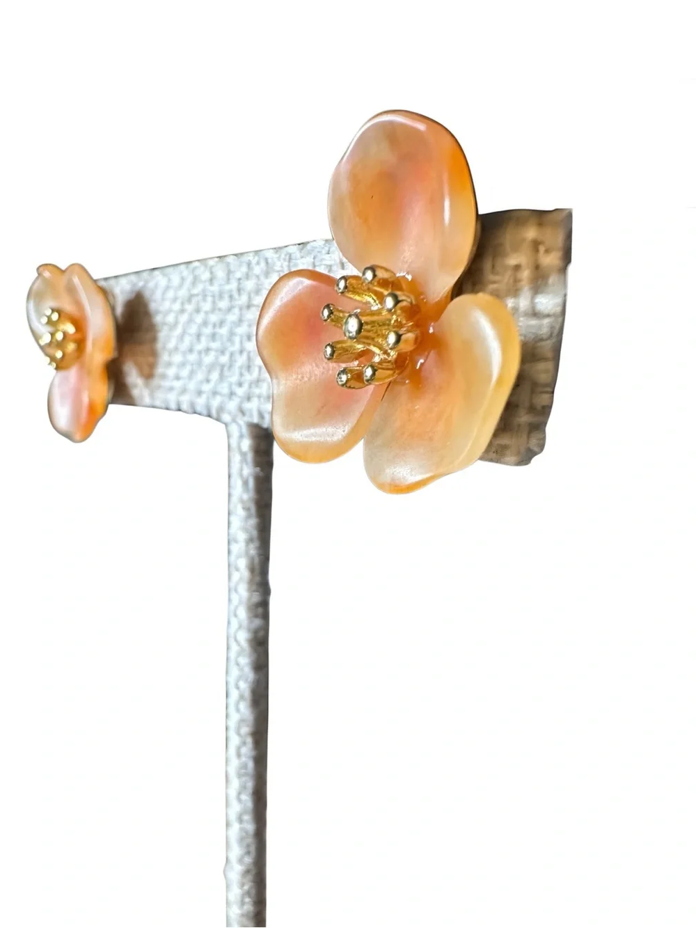 J. Crew Peach Floral Petal Stud Earrings